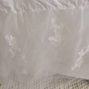 Monique Lhullier x pottery barn kids lace crib skirt